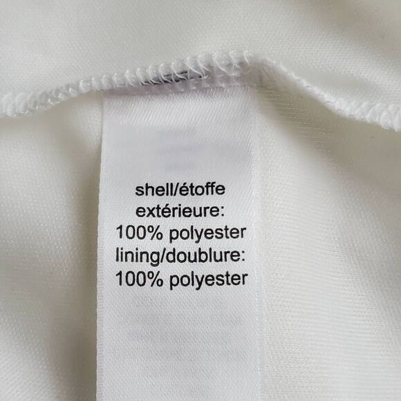 White Flutter Sleeve Midi Dress Women’s Size Unknown V-Neck Lined Elastic Waist - Picture 7 of 10